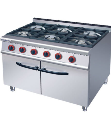 Gas 6-Burner range with cabinet